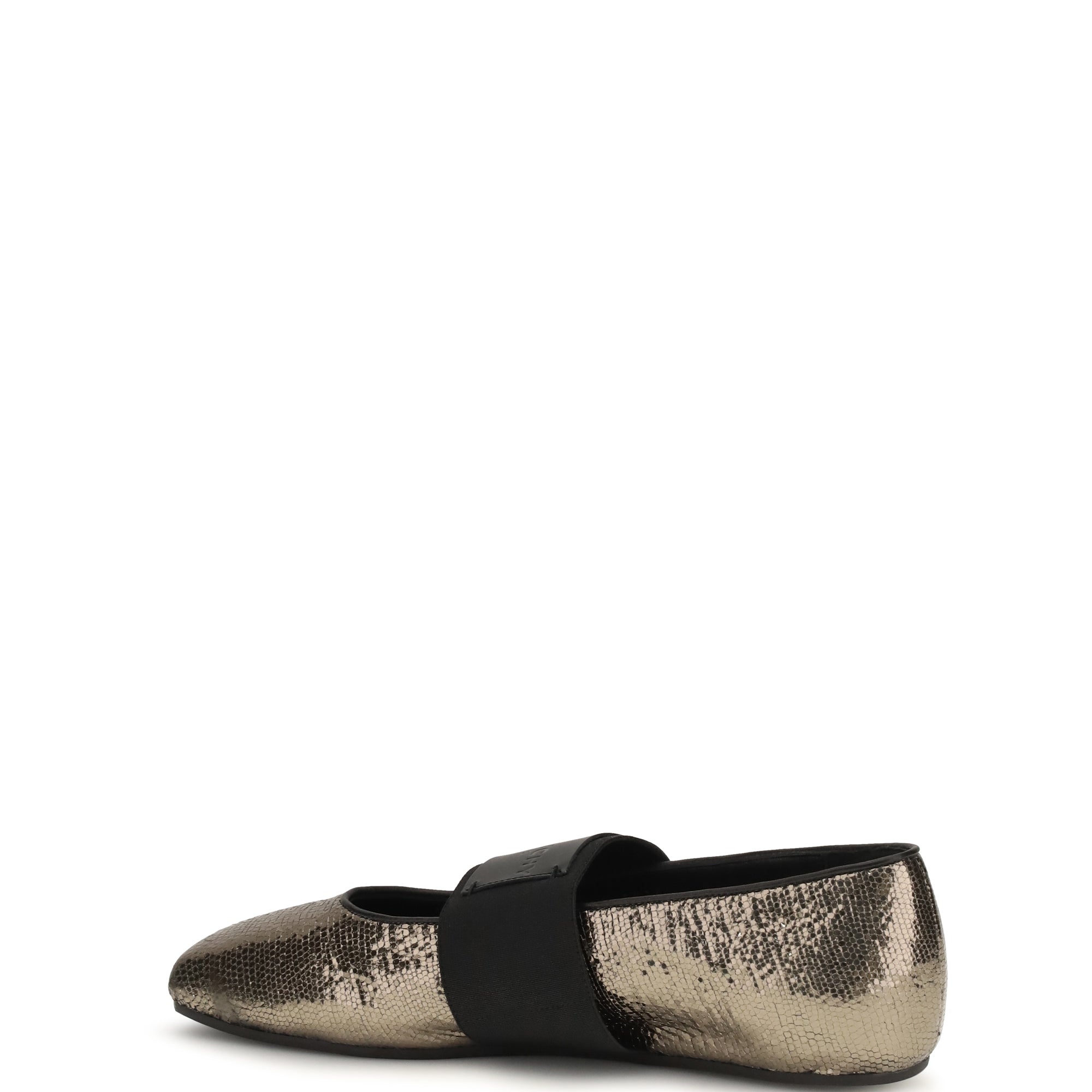 Sliced Square Ballerinas in textured leather