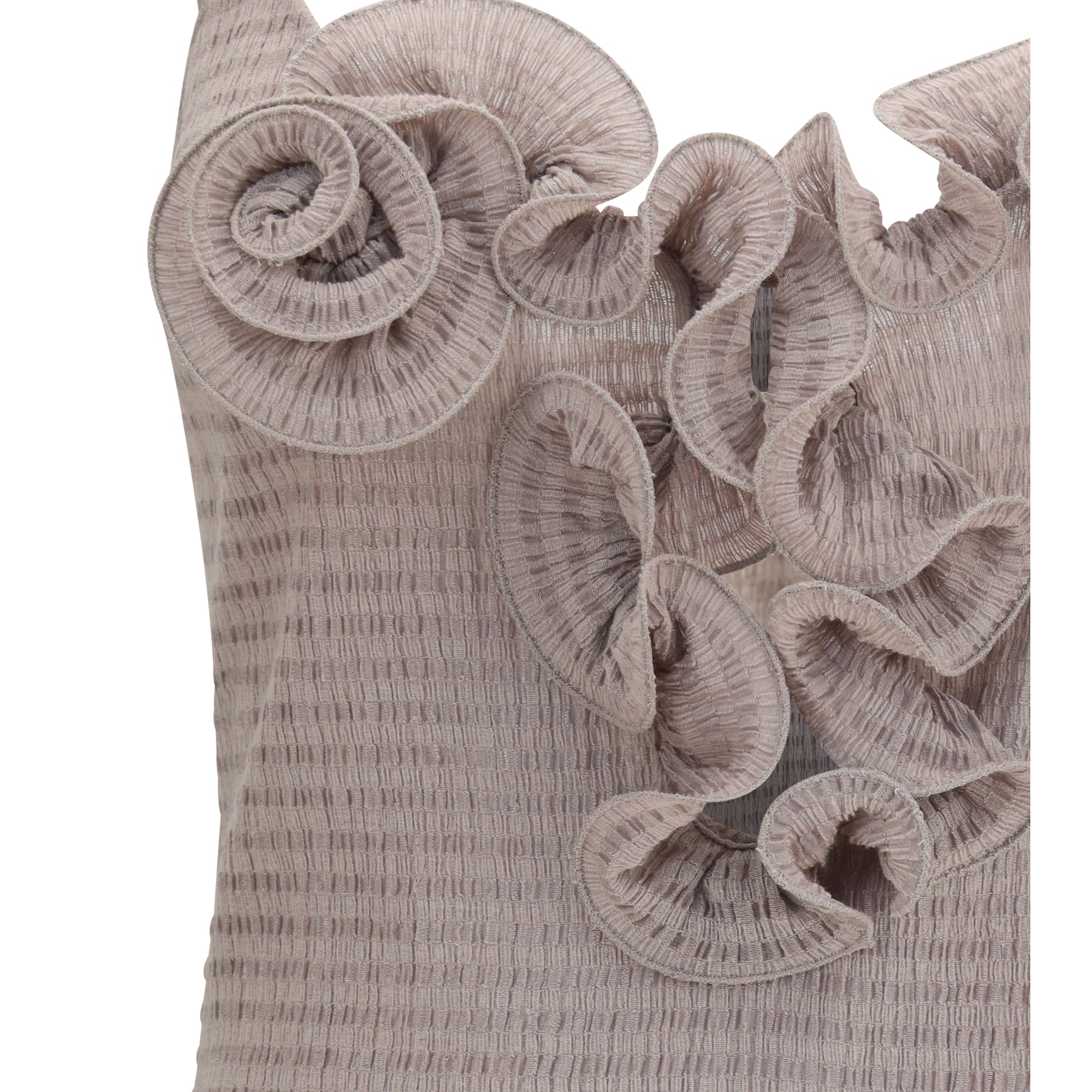 Crêpe mini Dress with floral appliqués