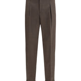 Carrot fit single pleat Pants in virgin wool