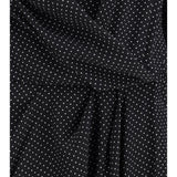 Criss Cross polka-dot silk crepe de chine long Dress