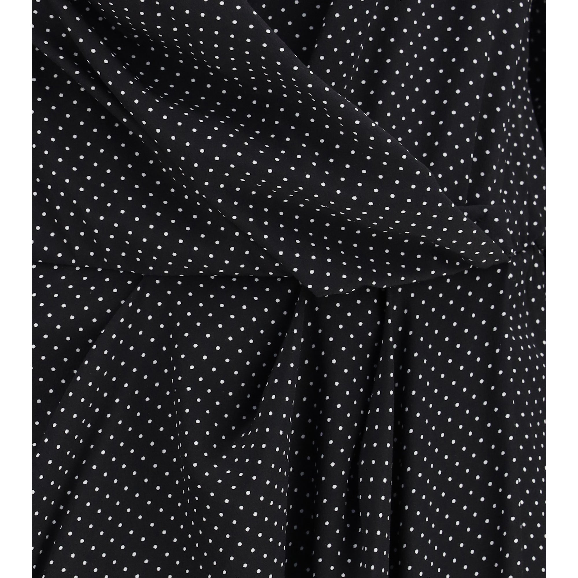 Criss Cross polka-dot silk crepe de chine long Dress