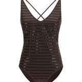 Shimmering striped one-piece Swimsuit