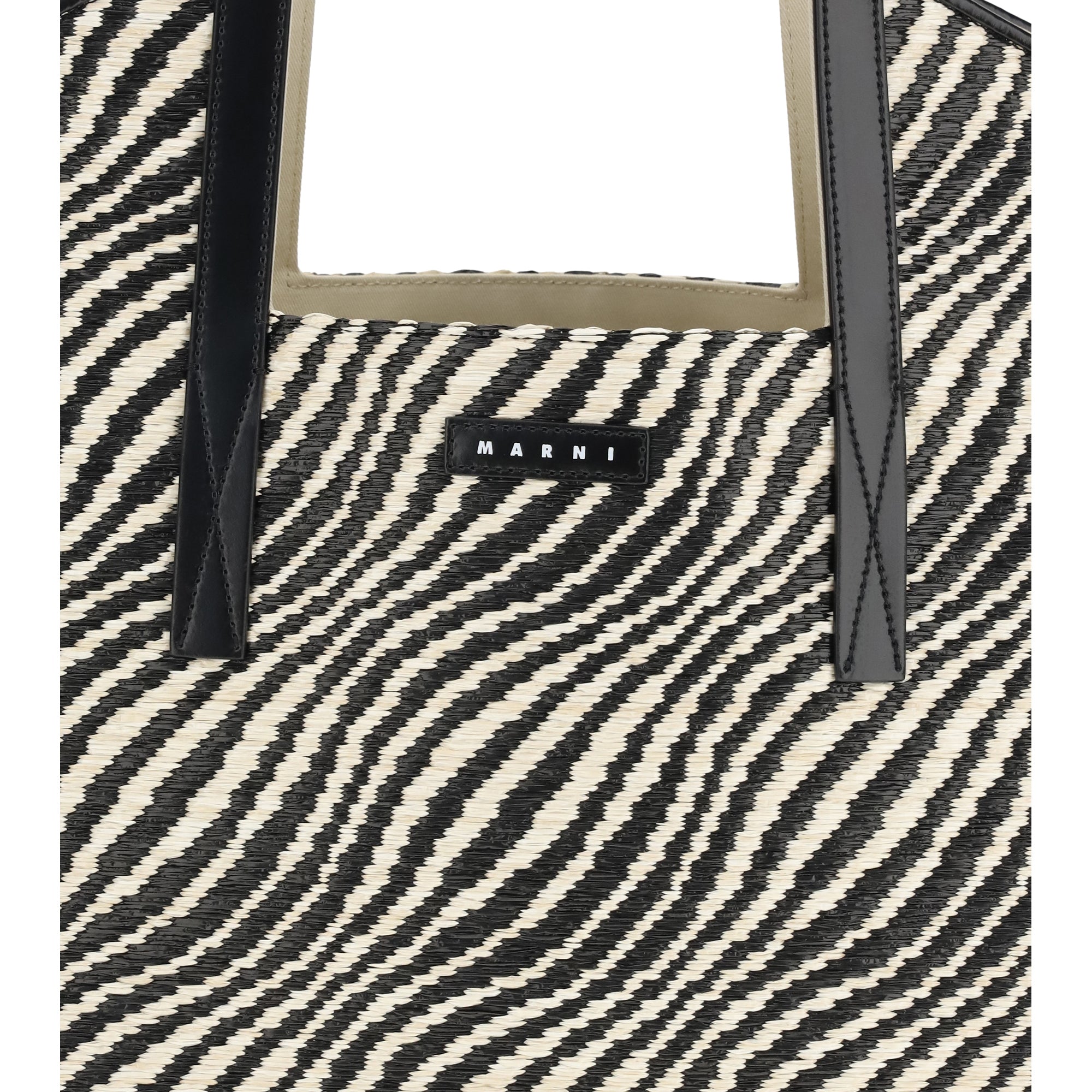 Raffia effect fabric Tote Bag