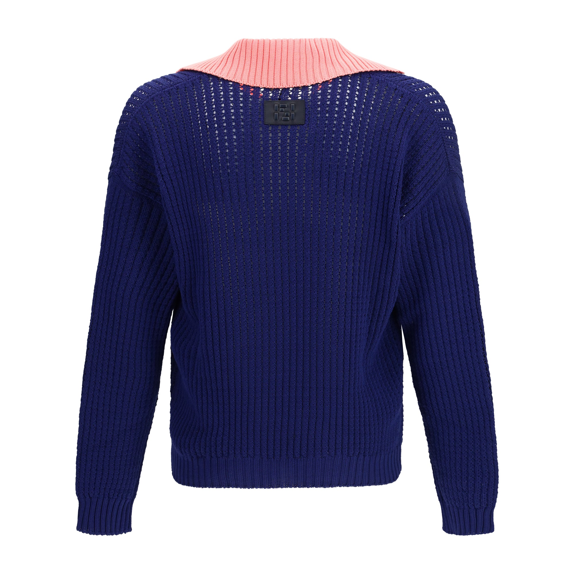 Ribbed V-neck Sweater with FF motif