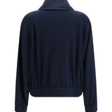 High-neck Sweatshirt in cotton and silk blend