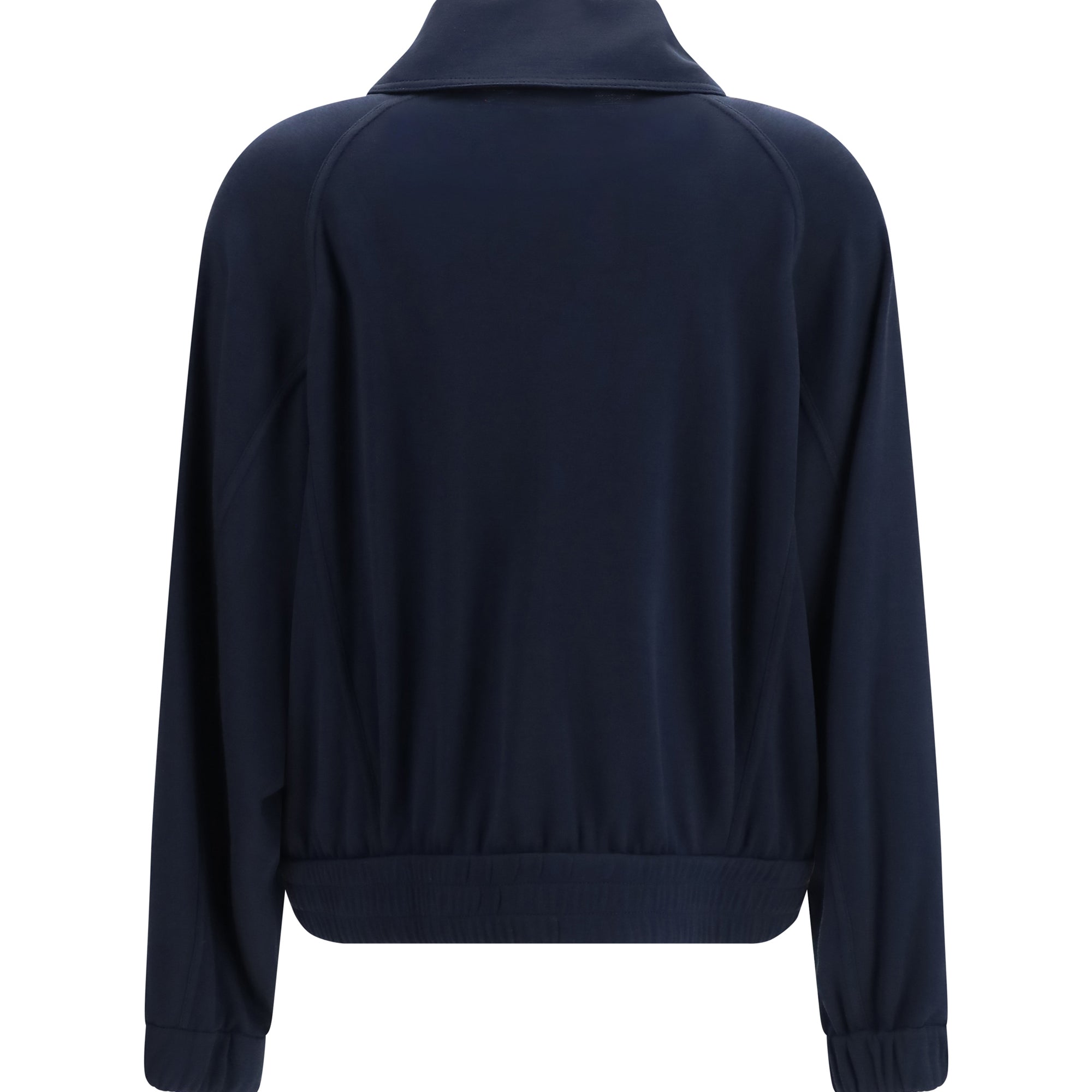High-neck Sweatshirt in cotton and silk blend
