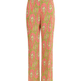 Bootcut Pants with placed paisley foliage print