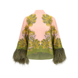 silk Top with ostrich feathers