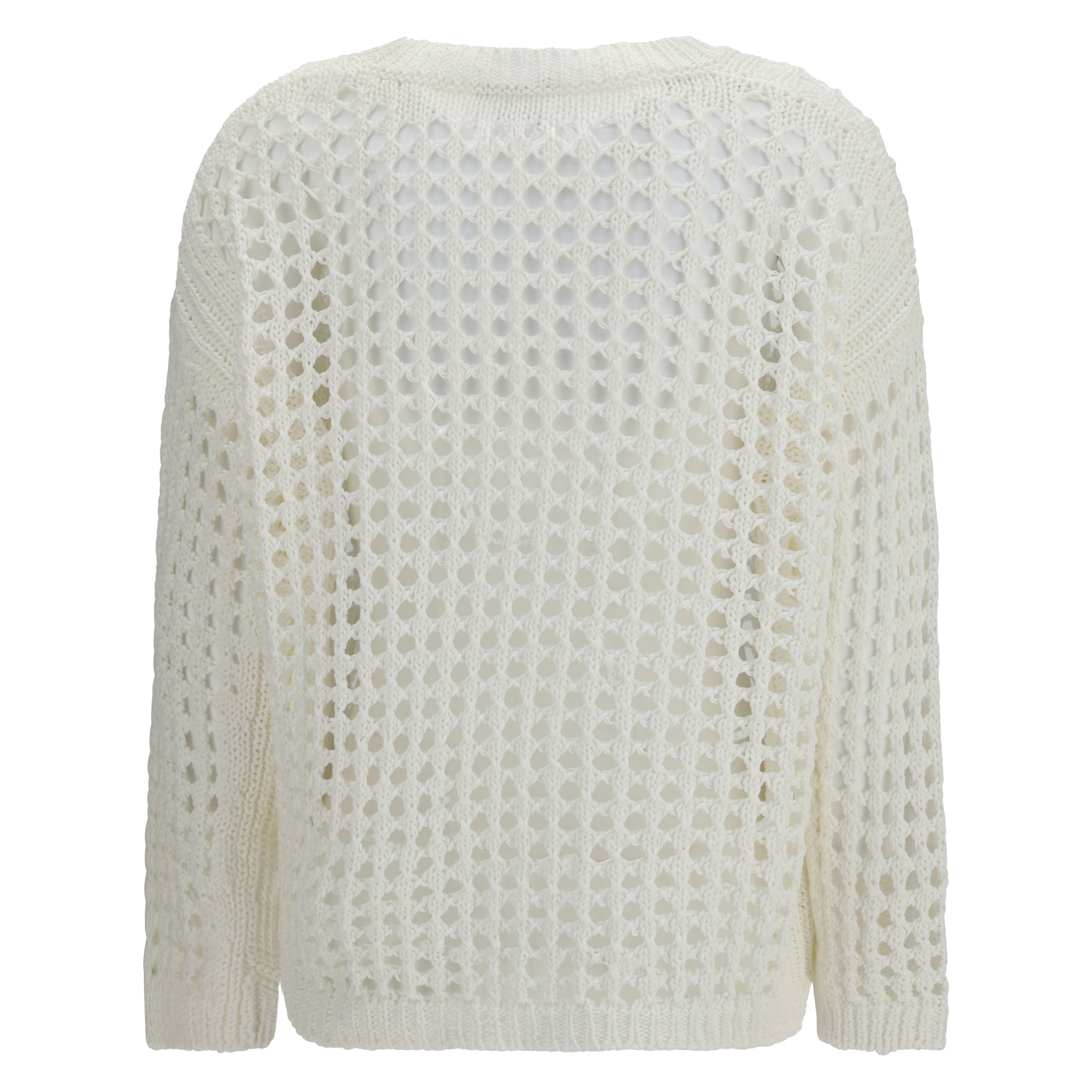 Open-knit Sweater in linen and cotton yarn