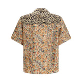 Short-sleeve floral and leopard print Shirt