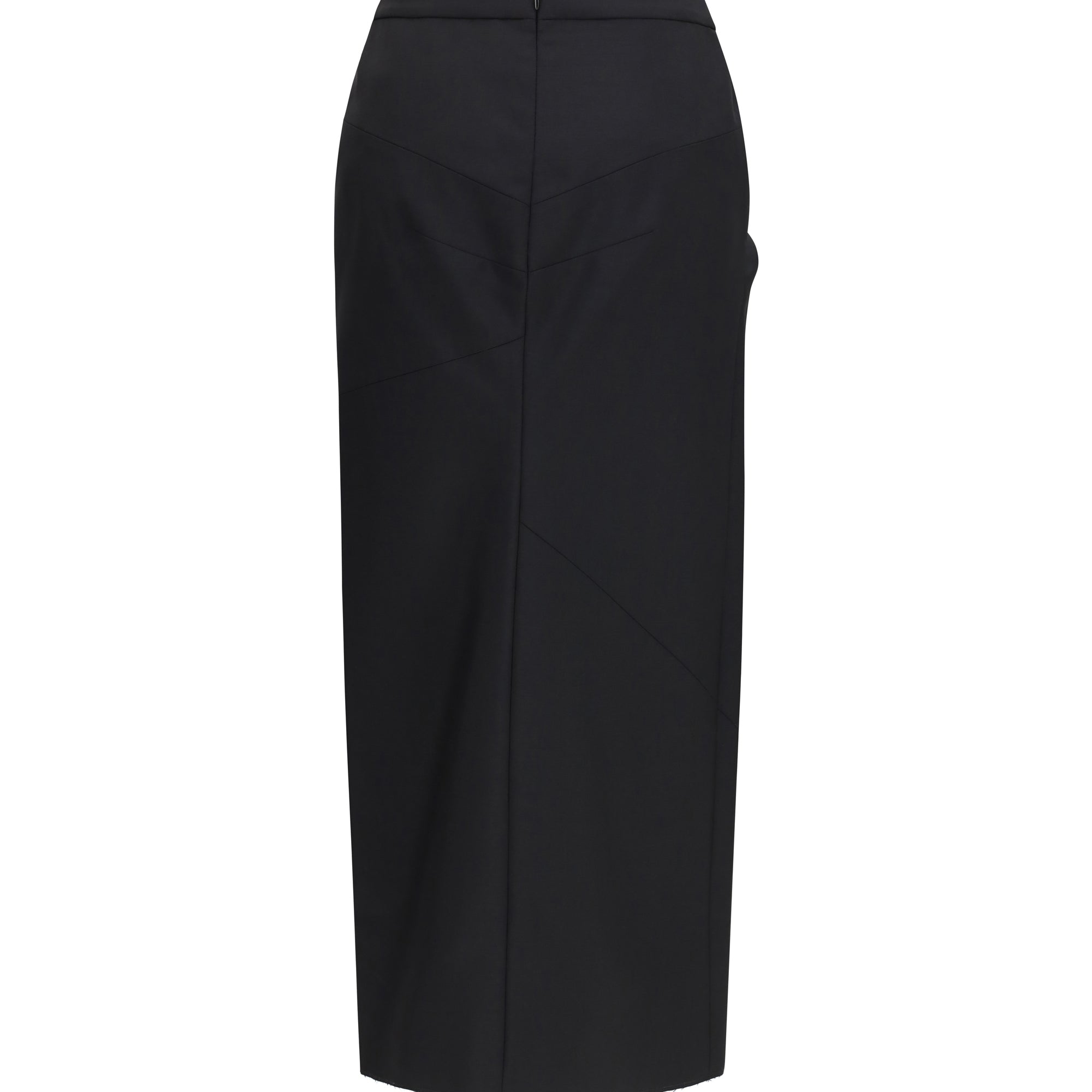 Draped midi Skirt in double-faced wool and mohair