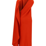 Draped silk midi Dress