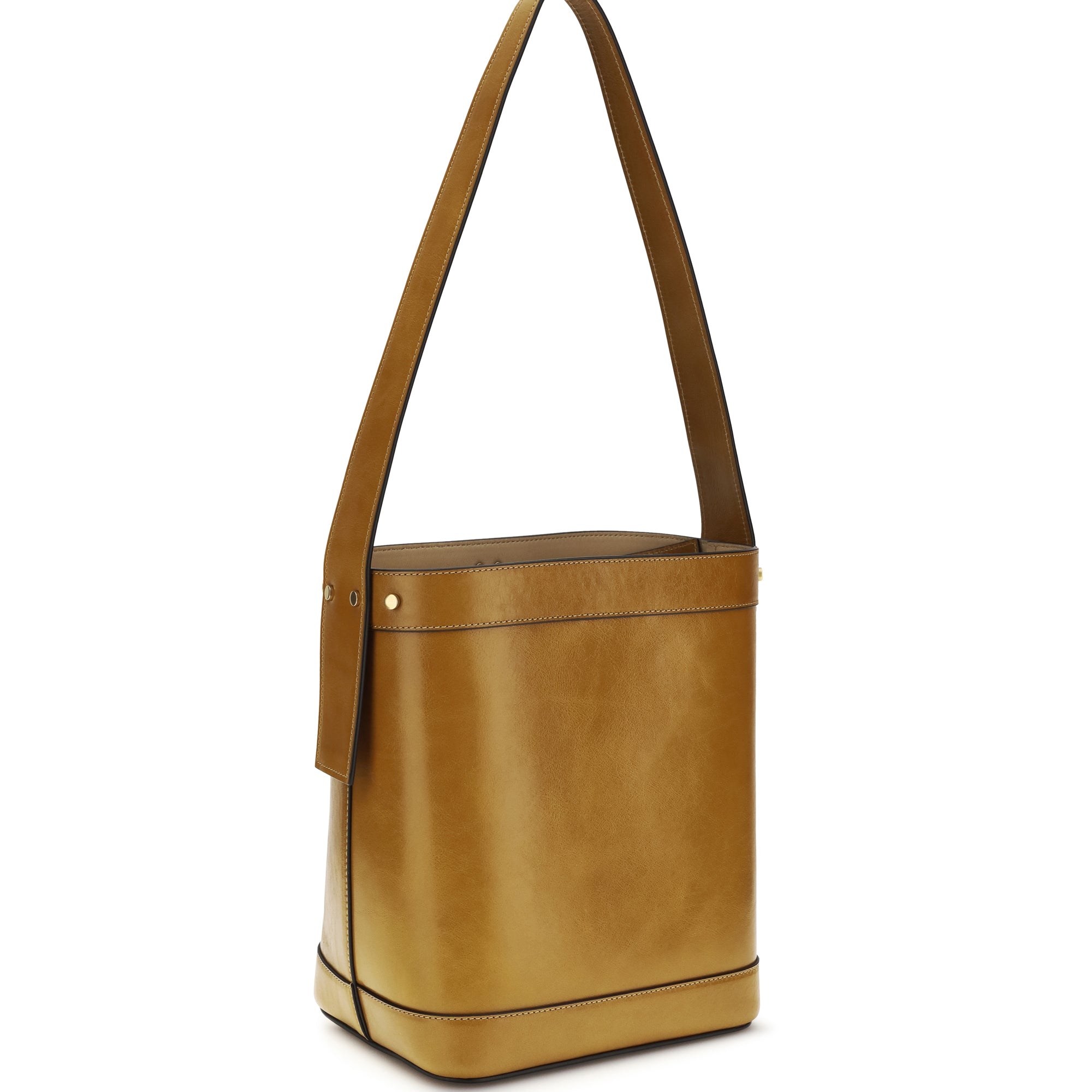 Small leather Pivot Bucket Bag