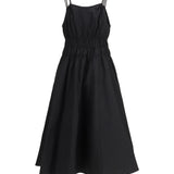 Shirred V-neck Dress