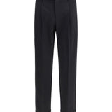 Carrot fit single pleat Pants in virgin wool