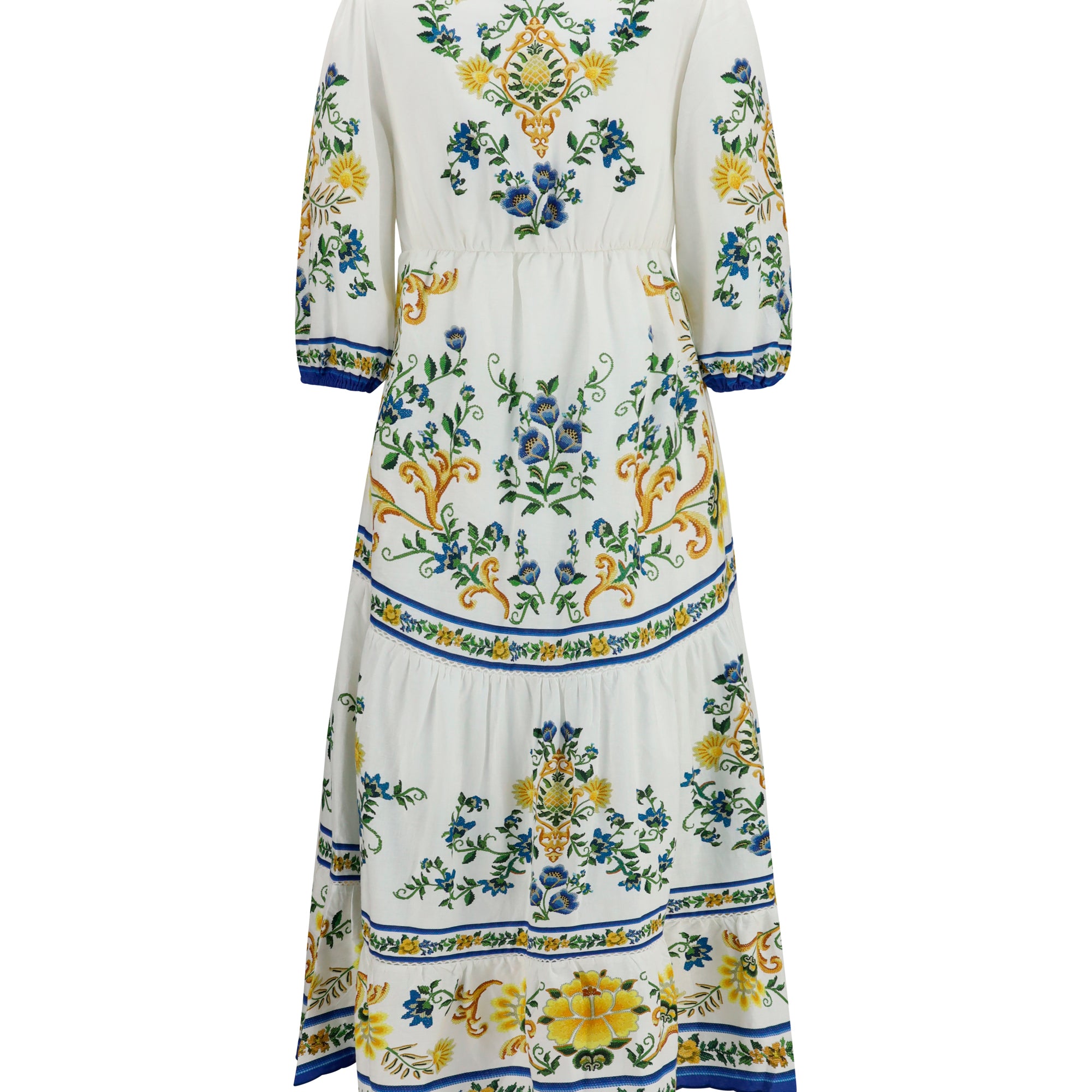 Emily floral print midi Dress with drawstring