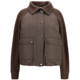 Down Jacket with wool sleeves