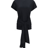 Draped-waist jersey T-shirt
