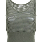 Perforated sequin Tank Top