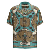Hawaii Shirt in washed silk twill with cargo print