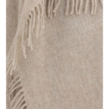 High-neck wool Cape with concealed closure and fringes