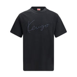 Embroidered signature cotton T-shirt