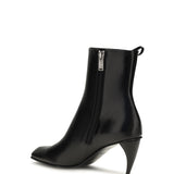 Curved-heel Ankle Boots with side lacing