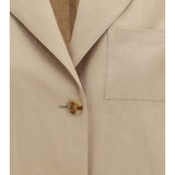 Single-breasted wool and cotton Jacket