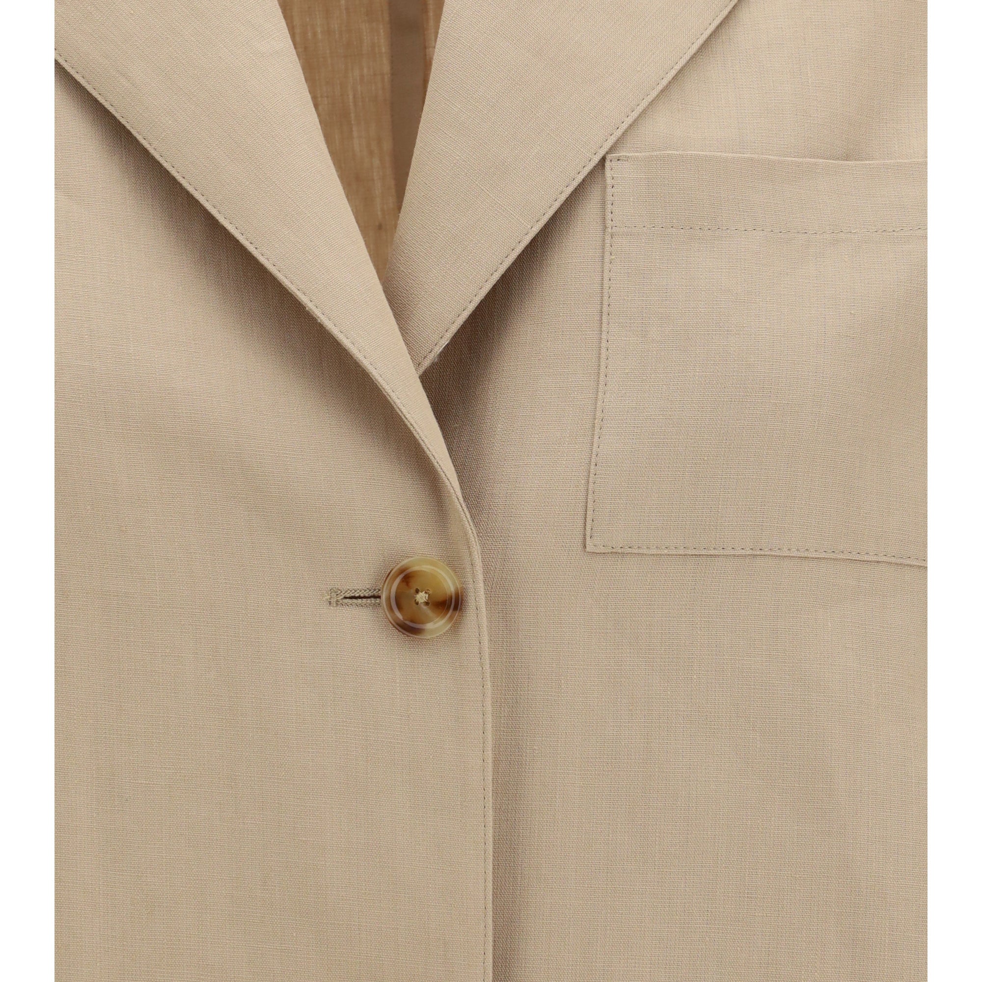 Single-breasted wool and cotton Jacket