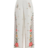 Floral embroidered wide-leg Pants