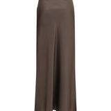 Silk twill A-line maxi Skirt