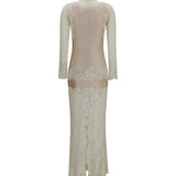 Long lace and jersey Dress