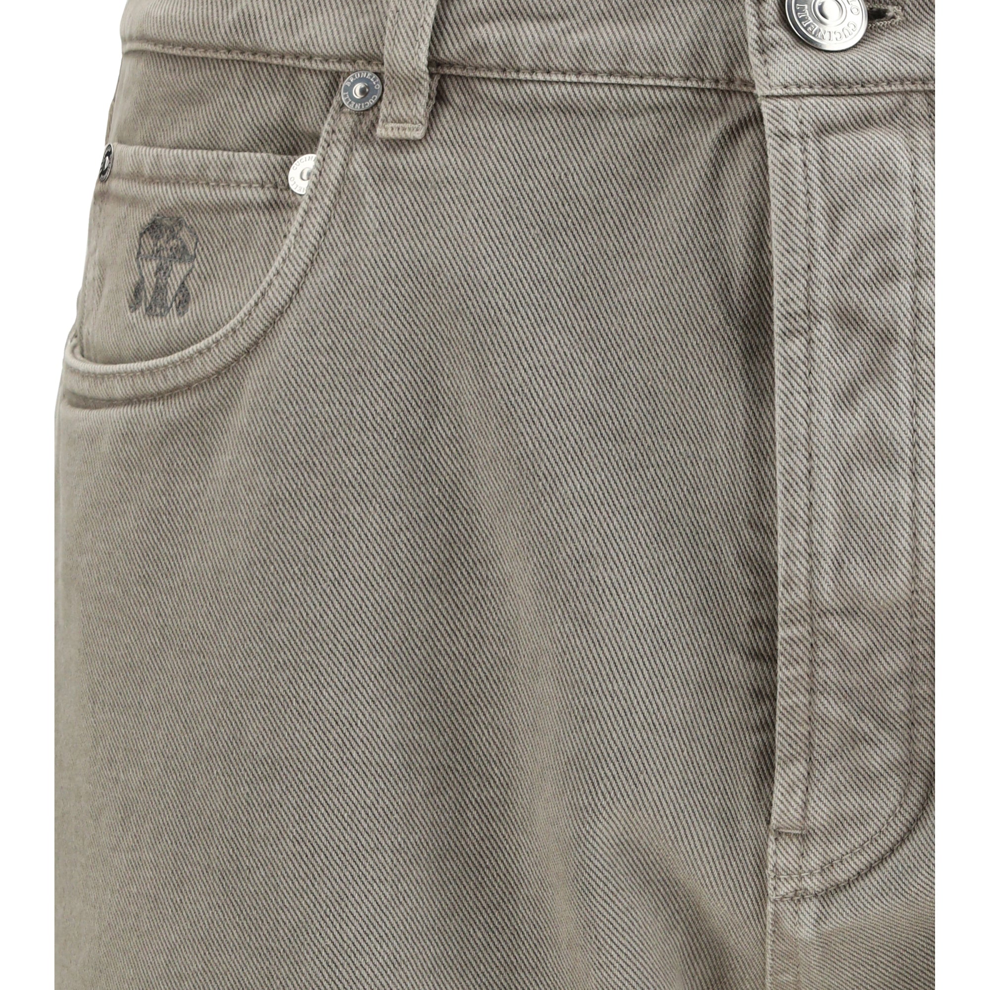 Garment-dyed denim Pants
