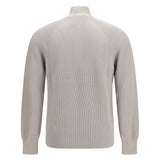 Cotton Sweater with a high neckline