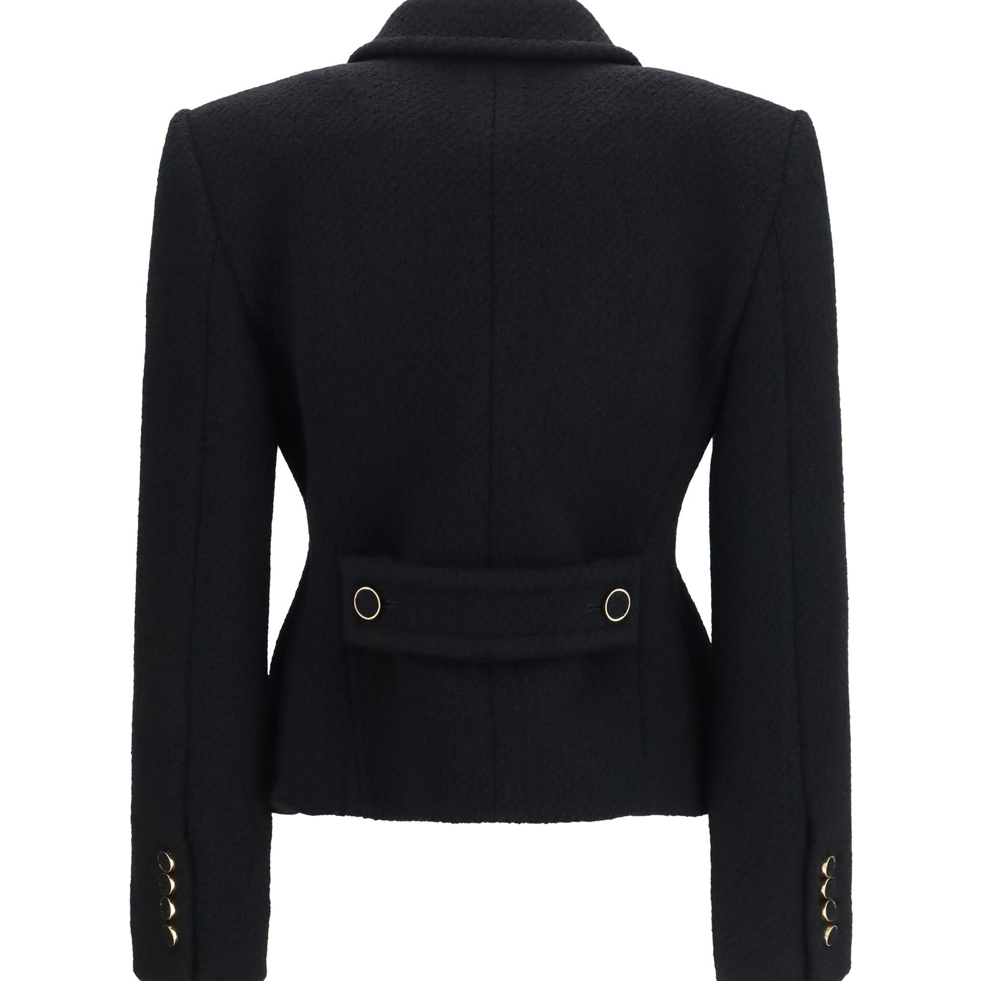 Cropped single-breasted Blazer with fabric buttons