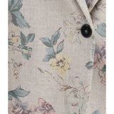 Peonia My Love motif hopsack linen-blend Jacket