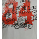 Jersey T-shirt with print and crystals