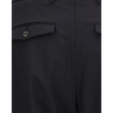 Carrot fit single pleat Pants in virgin wool
