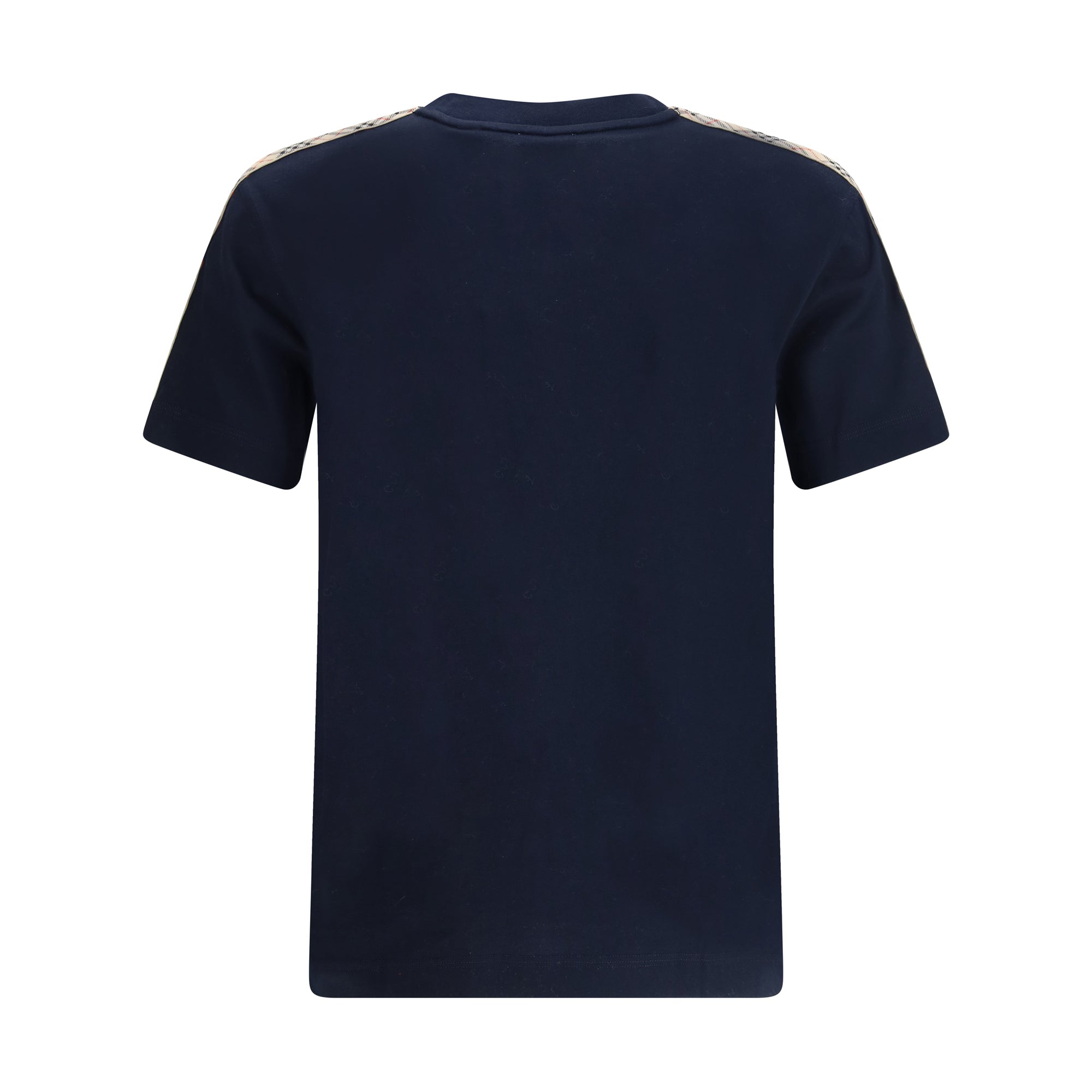 Short-sleeved T-shirt with a single Burberry Check stripe on both shoulders