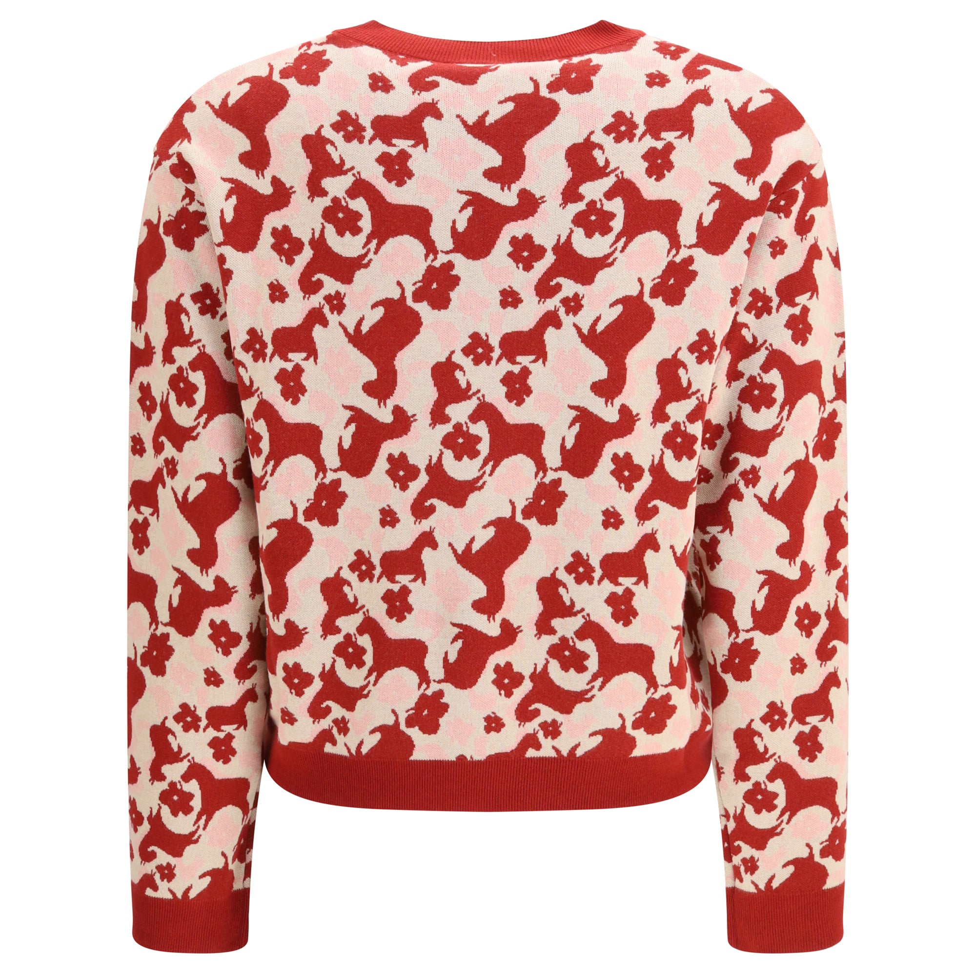 Jacquard viscose crewneck Sweater