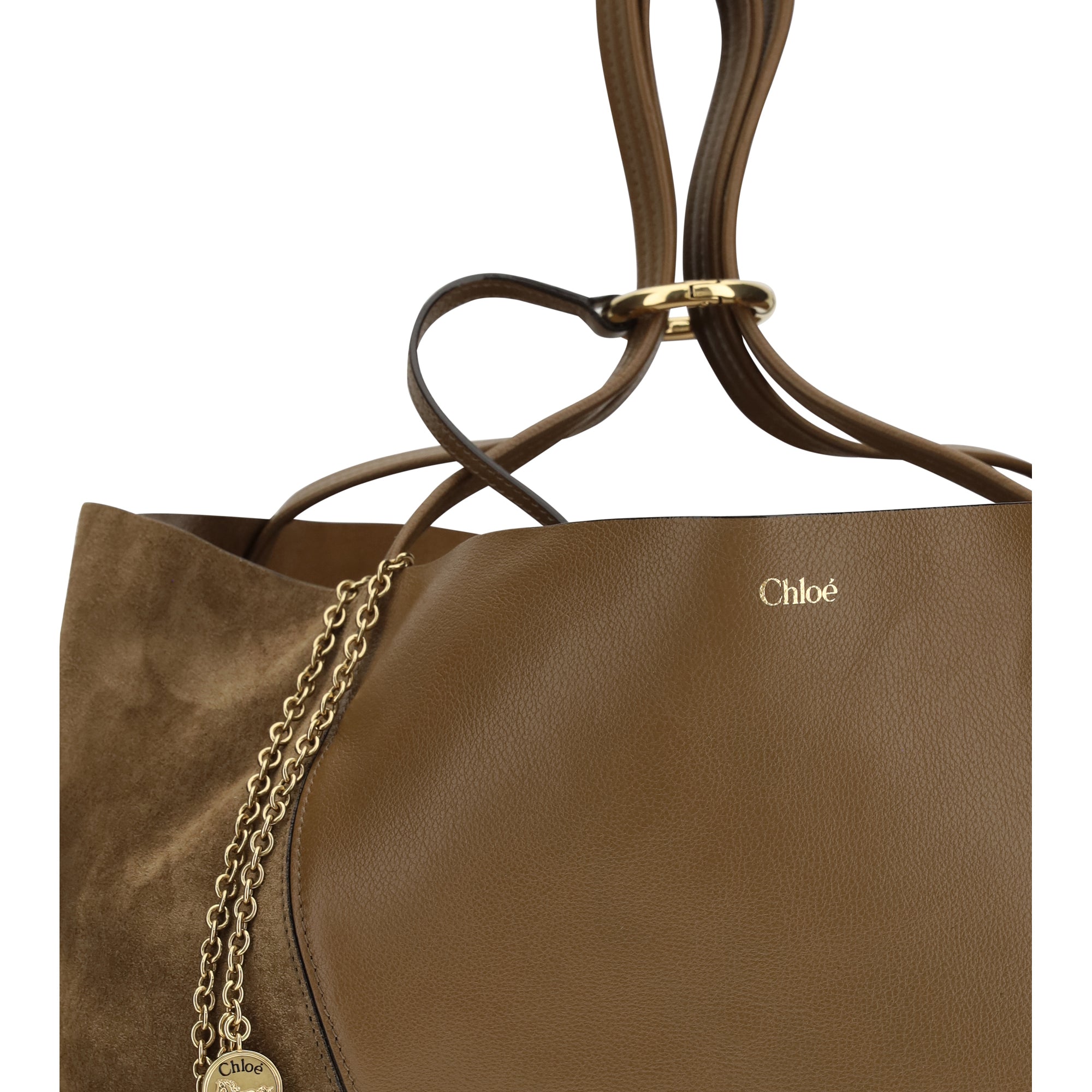 Spin Tote Bag in grenadine leather and suede
