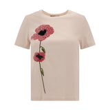 T-shirt with flowers and sequins
