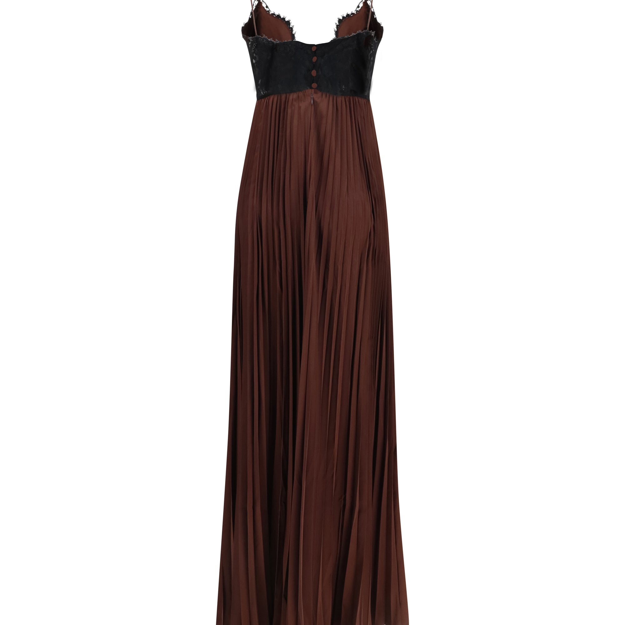 Satin long Dress with lace inserts