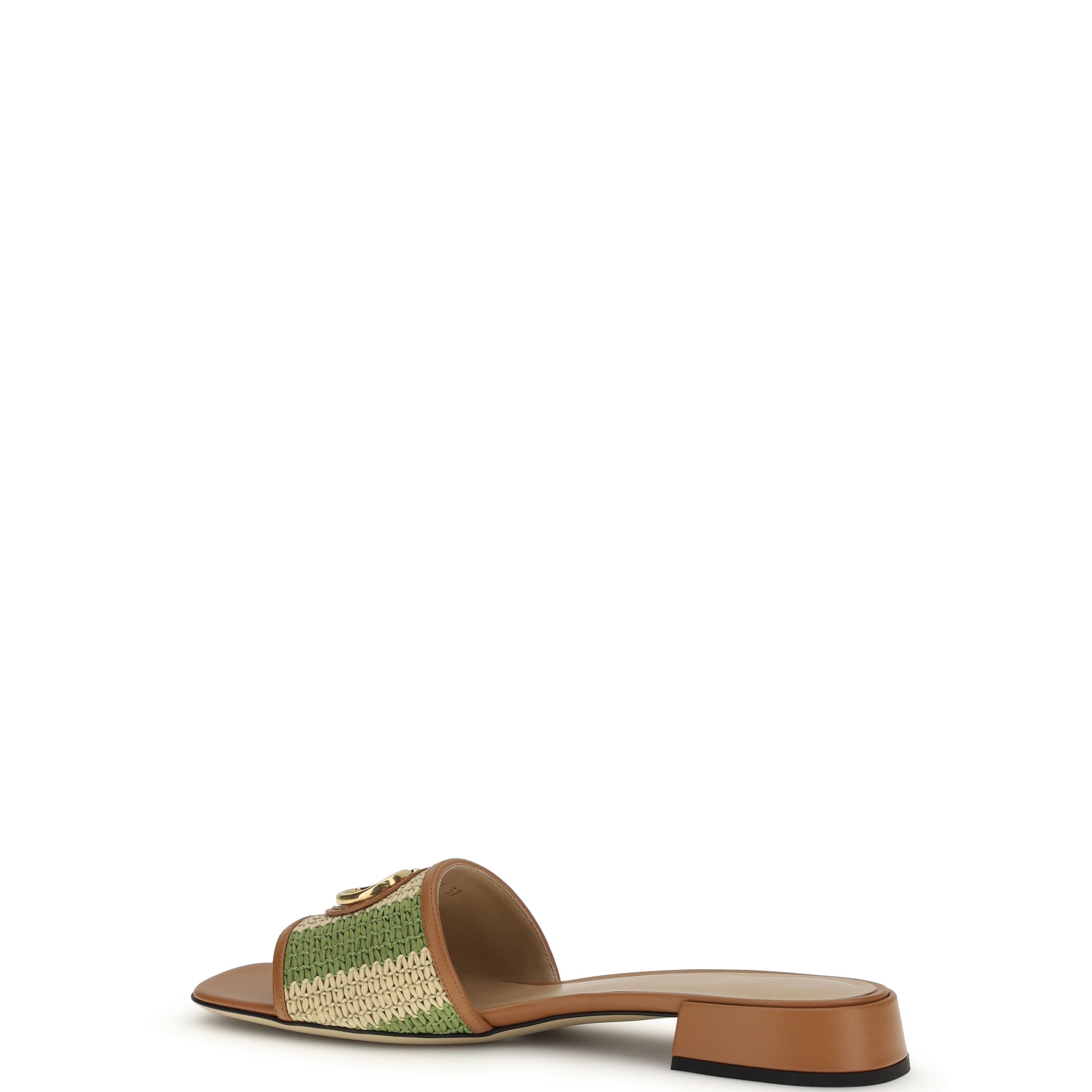 VLogo Signature raffia slide Sandals
