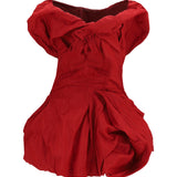 Draped mini Dress with balloon hem