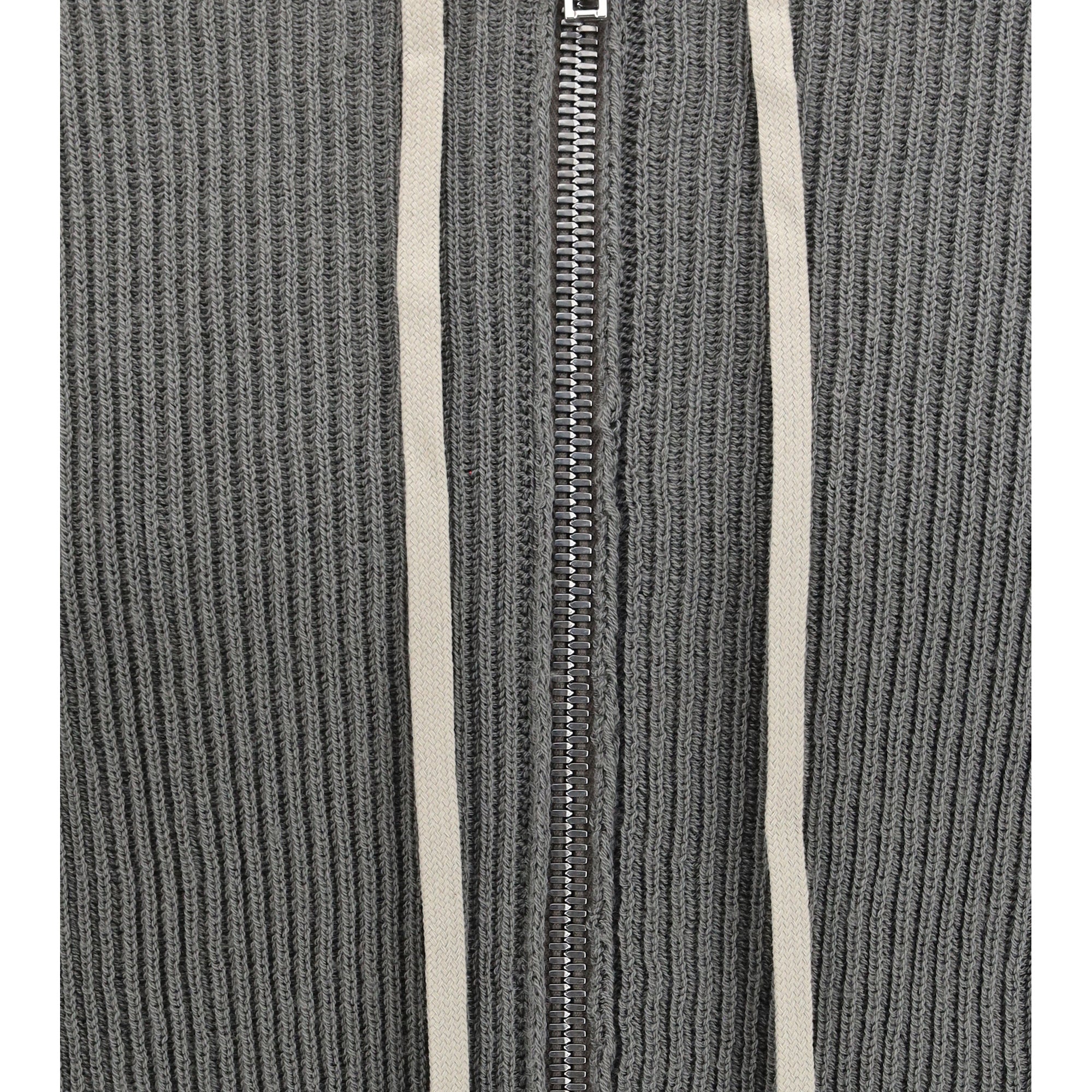 Ribbed virgin wool knit Hoodie