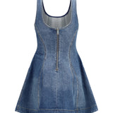 Denim flared mini Dress