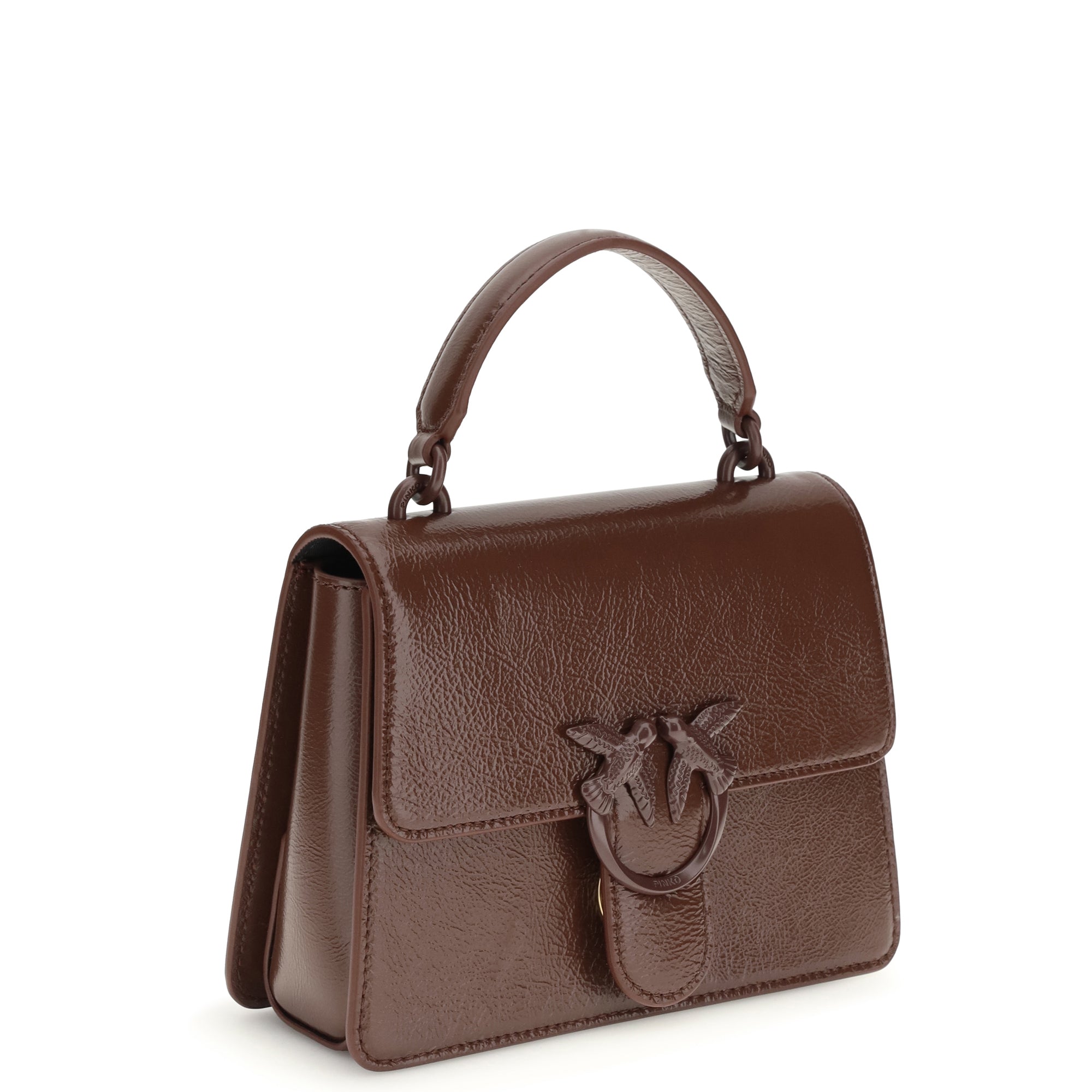 Shiny leather Love One Top mini Handbag