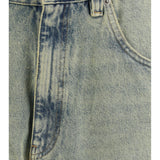 Super Wide Denim Bermuda Shorts