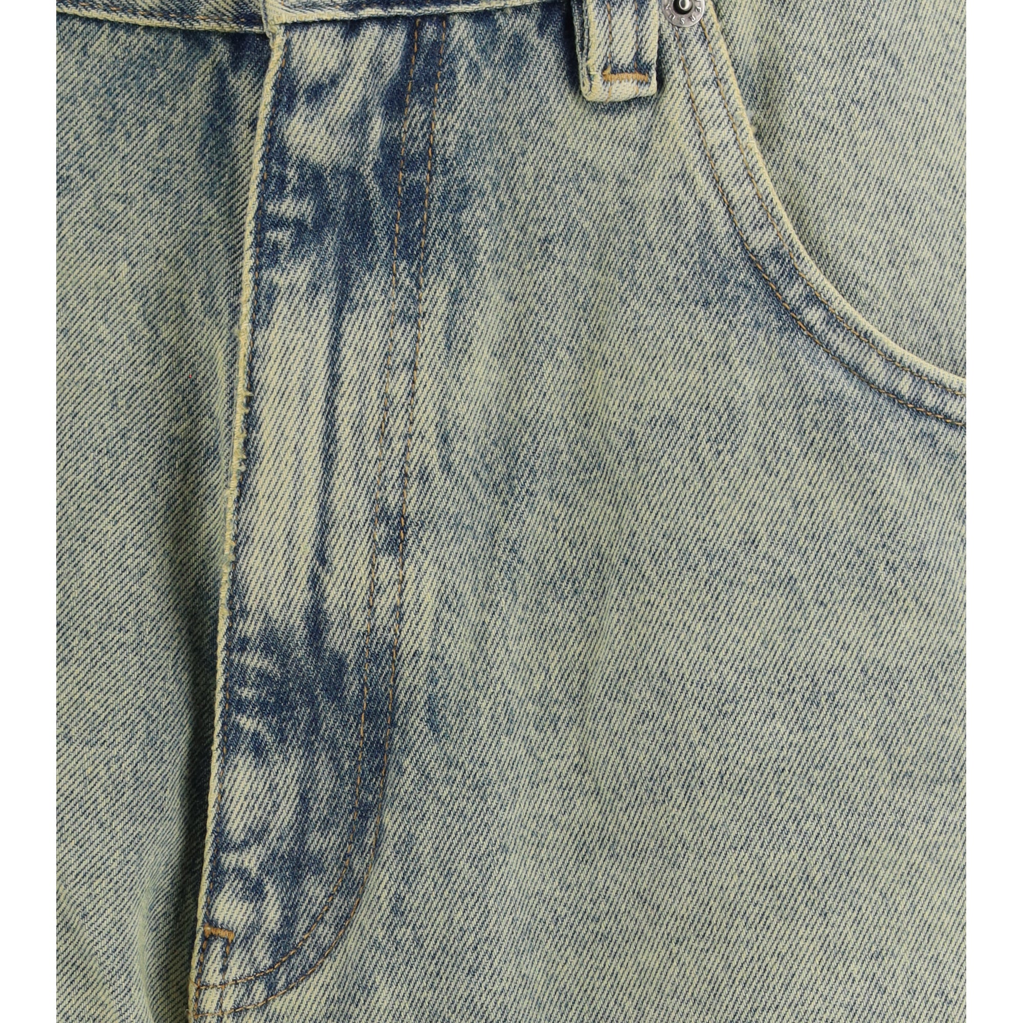 Super Wide Denim Bermuda Shorts